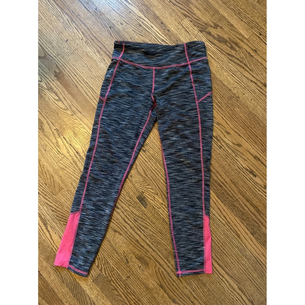Danskin Now Girls XL 14-16 Dri-More Space Dye Leggings Gray Pink Athletic Pants